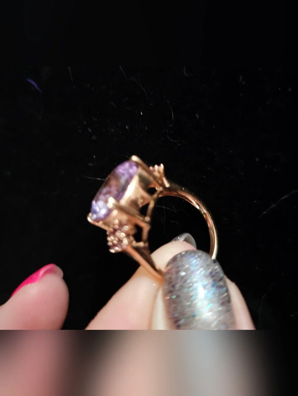 Ross-Simons Amethyst Rhodolite Garnet Ring 18kt Rose Gold Over Sterling Sz 6